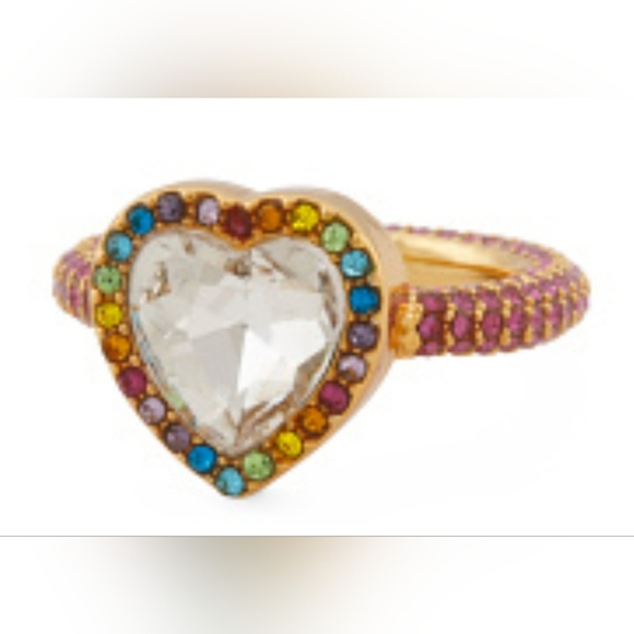 Kurt Geiger Multicolor Heart Ring - Picture 9 of 9